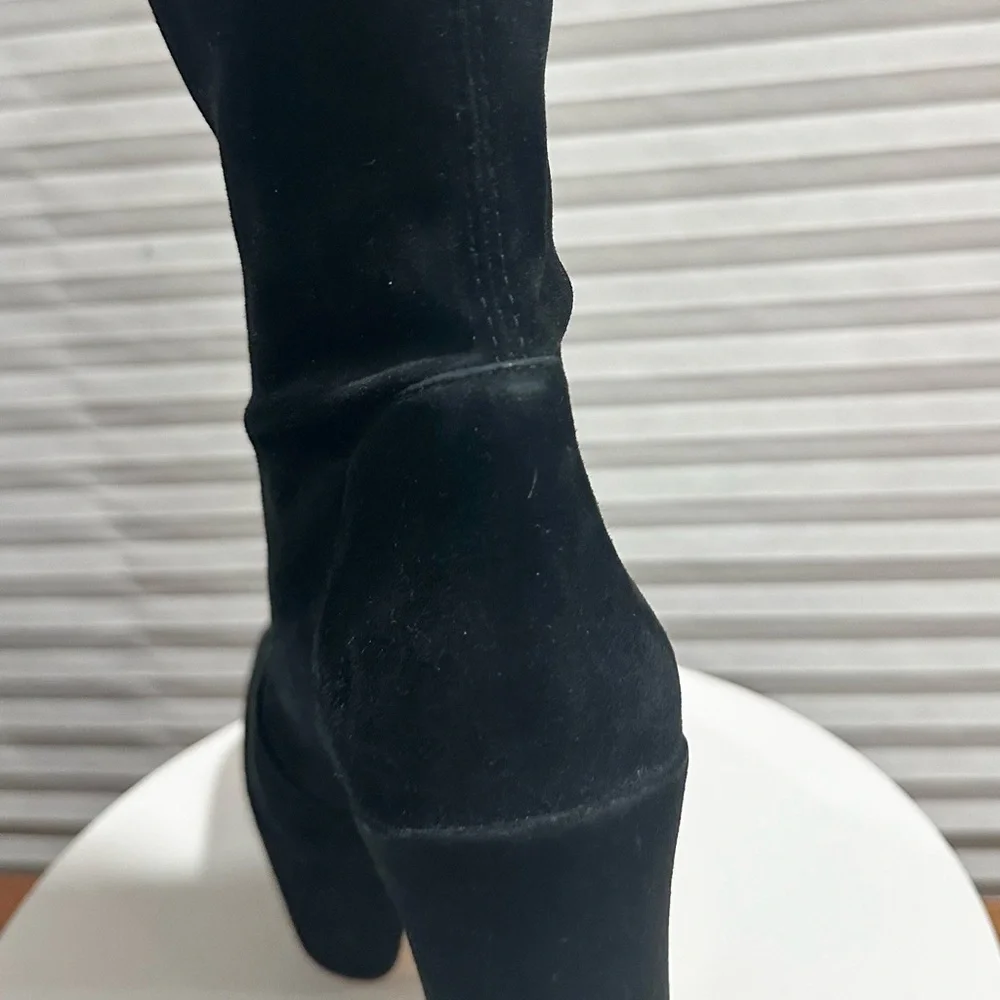 🌹STUART WEITZMAN🌹 Skyhigh Black Platform Booties In Black Size: 9 - Picture 8 of 14